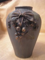 Beautiful vase with bronzed art nouveau applique, rarity 20 cm