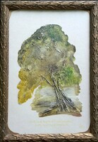 A nyugalom fája.30x20cm+ az antik keret. Károlyfi Zsófia Prima díjas művésztől, tanúsítvánnyal
