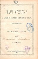 Tokody öd: monthly bulletin 1885