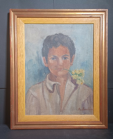Mannheim Róza: Szerelmes fiú portréja (52×42 cm) olaj- vászon