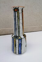 Retro art deco jellegű Fórizsné Sárai Erzsébet kerámia váza (Ma: 30 cm)