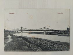 Szolnok, Tisza híd, 1913, régi képeslap