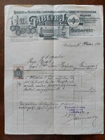 1907.-I invoice gabler j. Stierand antal spirit water pipe etc. From company