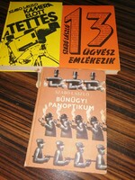 13 Ügyész emlékezik,1200 old Bűnügyi panoptikum ,Kamera elött a tettes Szabó László könyvek egyben