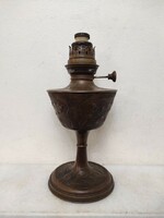 Antik szecessziós petróleum lámpa patinás domborított réz jugendstil 861 5852
