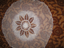 Old crocheted tablecloth 75 cm