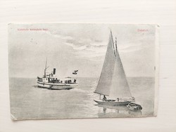 Kisfaludy gőzös a Balatonon, 1911, régi képeslap