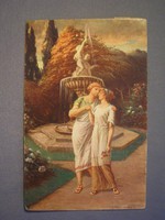 Monarchy gilded embossed printed postcard courtship at a high level