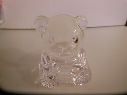 Candle holder - 45 dkg - crystal - teddy bear - 10 x 8 x 8 cm - exclusive - German - perfect condition