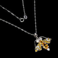 925 sterling silver bee pendant with citrine 5x7mm