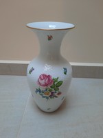 Herendi virágmintás porcelán váza 25,5 cm