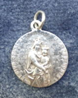 Szent Regina antik 800-as ezüst scapuláré medál