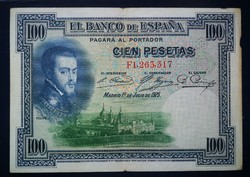 Spain 100 pesetas 1925 f