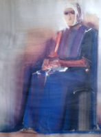 János Pető: seated woman (75×59 cm) tempera, 1983, juried work