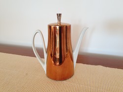 Retro régi porcelán kanna design teáskanna kiöntő mid century arany színű thermokanna termosz