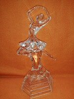 Üveg balett táncosnö, szobor, figura, dekoráció.