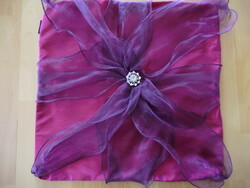 Purple silk pillowcase with exclusive organza brand llb approx. 40x40 cm