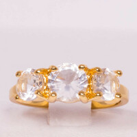 Very beautiful ring decorated with 18 carat gold-plated zirconia crystal