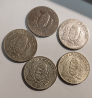 1 Pengő coins 1937, 1938, 1939, 1926, 1927