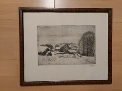 Etching by István Élesdy, in excellent condition!
