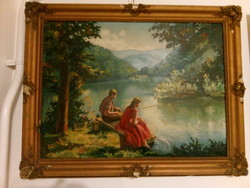 Gyönyörű festmény Kerényi szignóval, blondel keretben