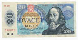 Csehszlovákia Korona 20 bankjegy 1988