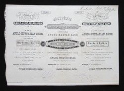 Angol-Magyar Bank Részvénytársaság részvény 100 forint 1875