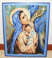 Mária és kis Jézus gobelin kép