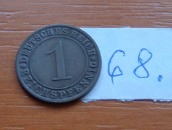 German Empire 1 pfennig reichspfennig 1925 j, copper 68.