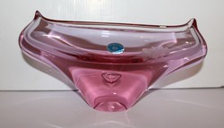 Bohemia pink glass holder bowl