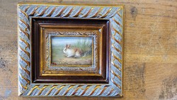 Miniature rabbit painting