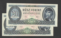 20 Forints 1969. 2 Serial number followers!! Ouch!! Beautiful!!