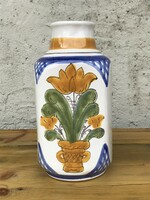 Painted flower pattern vase - folk flower pattern vase t-225