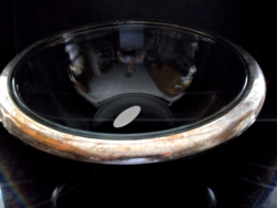 Solid glass bowl with silver-plated or silver rim