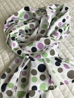Polka dot scarf with delicate colors, 180 x 35 cm