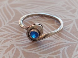 Régi ezüst gyűrű vintage kék köves