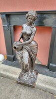 Antik vízcsobogó szecessziós  bronzszobor: Korsós nő