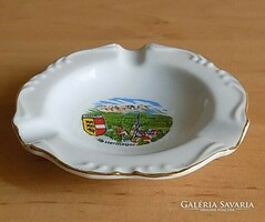 Ausztria Hermagor emlék aranyozott porcelán dísz hamutál átm. 9,5 cm (1/p)