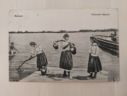 Mohács, vízhordó leányok, 1914, képeslap