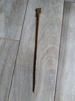 Érdekes antik réz piszkavas (32x2,5 cm)