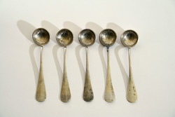 5 antique silver money spoons 20 krajcár 9.5cm 62g 1847.