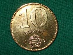 10 Forint 1987 ! Nem Volt Forgalomban ! Verdefényes !