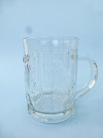 Antique glass jug 1942, convex folk dancers pattern