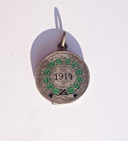 1914-es tűzzománcos ezüst fényképtartó medál