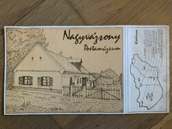 Nagyvázsony Postal Museum postcard with ticket - post office clean