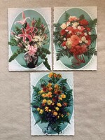 3 db Postatiszta Virágos képeslap