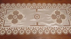 Beautiful machine embroidered runner, tablecloth, needlework