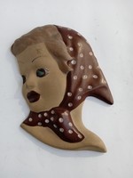 Dr.Rank little girl's head wall ceramic art deco