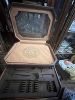 Versace evőeszköz tartó doboz, fából, 30-as évek, 55 x 35 x 25 cm