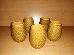 Magyarszombatfai ceramic acorn wine glasses set 5 pcs (z-4)